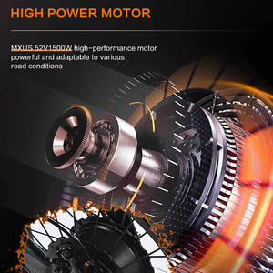 Vélo électrique tout-terrain de 1500 watts, batterie au lithium de 52 volts, moteur de roue arrière, fonction de recharge automatique, aluminium <span class=keywords><strong>bleu</strong></span> clair - Product Image 2