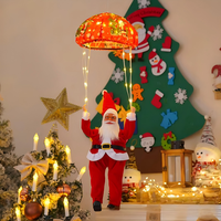 Ornement de Noël suspendu en forme de parachute lumineux avec affichage LED personnalisé, décoration LED pour la fenêtre de la maison, fête de Noël
