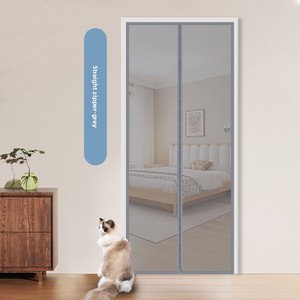 Porta di sicurezza in rete morbida con cerniera, antizanzare, per cani di piccola taglia, installazione senza chiodi, ventilazione a forma di U, stile americano - Product Image 1