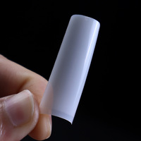 550 pièces/boîte demi-couverture artificielle faux ongles conseils profonde c courbe clair longue droite ongles conseils avec votre logo