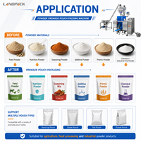 Machine de remplissage et d'emballage automatique monoposte pour poudre de café moulu, poudre nutritionnelle animale, poudre vétérinaire et sachets préformés Doypack