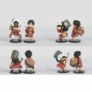 Ensemble de figurines d'anime Q Version One Piece 9 pièces de 8 cm, tenue de <span class=keywords><strong>cowboy</strong></span> rouge, Luffy Zoro Nami Sanji Chopper, équipage complet, jouet de collection en PVC - Product Image 4