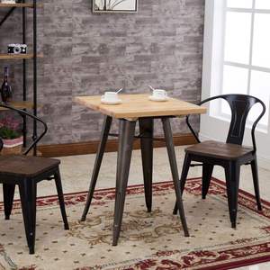 Chaises de salle à manger d'extérieur décontractées de style européen avec accoudoirs en acier, design rétro, résistantes à l'eau, durables, adaptées aux bars - Product Image 2