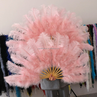 Promotion Magnifique Éventail de Plumes d'Autruche Grande et Moelleuse aux Couleurs Teintes Dansantes pour Carnaval, Spectacle et Décoration