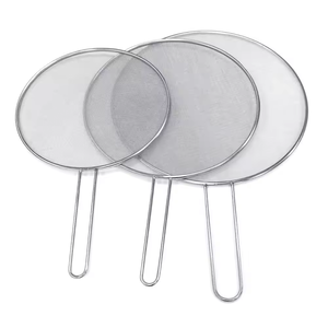 Wholesale Stainless Steel Splatter Screen Oil-Proofing Spill Proofing <b>Lid</b> for Frying <b>Pans</b> Essential Cooking Tool Colanders - Product Image 1