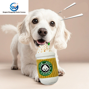 Star Pups Juguete de perro de peluche de lujo ecológico Cachorro divertido 'Pup'kin Spice Latte Squeaky Coffee <span class=keywords><strong>Dog</strong></span> Chew <span class=keywords><strong>Toy</strong></span> Blanco Sólido - Product Image 4