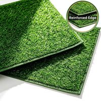 Tapis d'herbe respirant pour chien, herbe artificielle pour chiens, tapis d'herbe à bords ourlés pour l'apprentissage de la propreté des chiots, intérieur et extérieur