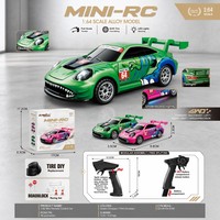 CQZNRC 1:64 Voiture de course électrique télécommandée RC mini haute vitesse à quatre roues motrices pour drift sur bureau, modèle professionnel à l'échelle réelle