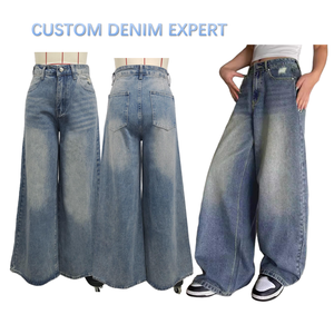 Jeans Anchos Holgados de Mezclilla Lavada de Alta Calidad en Azul, Negro y <span class=keywords><strong>Gris</strong></span> para <span class=keywords><strong>Mujer</strong></span>, Pantalones Vaqueros Boyfriend Desgastados al por Mayor - Product Image 2