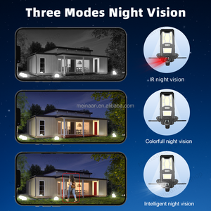 OEM 380 Pro خارجي يعمل بالطاقة الشمسية واي فاي لاسلكي 3 عدسة CCTV أمان بطاقة Sim 4G ضوء شارع شمسي مع كاميرا - Product Image 4