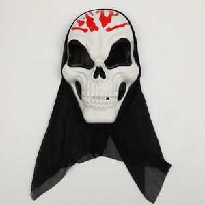 Maschera Horror spaventosa di Halloween con testa di scheletro per uomo con sciarpa - Product Image 3