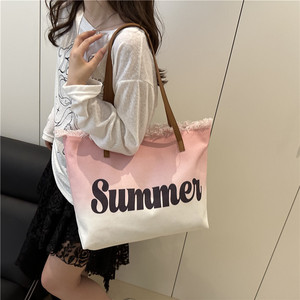 <span class=keywords><strong>Sac</strong></span> fourre-tout décontracté en toile, élégant et simple, <span class=keywords><strong>avec</strong></span> lettres et pompons, <span class=keywords><strong>grand</strong></span> <span class=keywords><strong>sac</strong></span> <span class=keywords><strong>de</strong></span> <span class=keywords><strong>plage</strong></span> grande capacité pour maman <span class=keywords><strong>avec</strong></span> <span class=keywords><strong>fermeture</strong></span> <span class=keywords><strong>éclair</strong></span> - Product Image 4