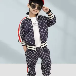 Boy's Clothing Sets New Letter Pattern Suit Sportswear Autumn Winter Boys Two-piece Baby Outer Wear For British Style