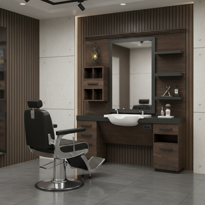 Espejo de Barbería Comercial de Metal y Madera Real, Moderno, Ajustable, Elegante y Duradero, Modelo 316, Muebles de Salón - Product Image 3
