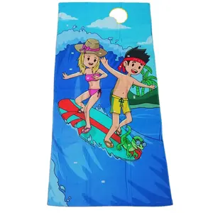 Heißer Verkauf Hochwertiges Strand tuch aus 100% Baumwolle Weicher Stoff Langlebiges Strand tuch aus Baumwolle Kinder Anime Custom Strand tuch