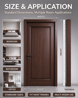 Portes intérieures en bois MDF insonorisées au design chinois moderne, en bois massif pour chambre à coucher et salle de bain