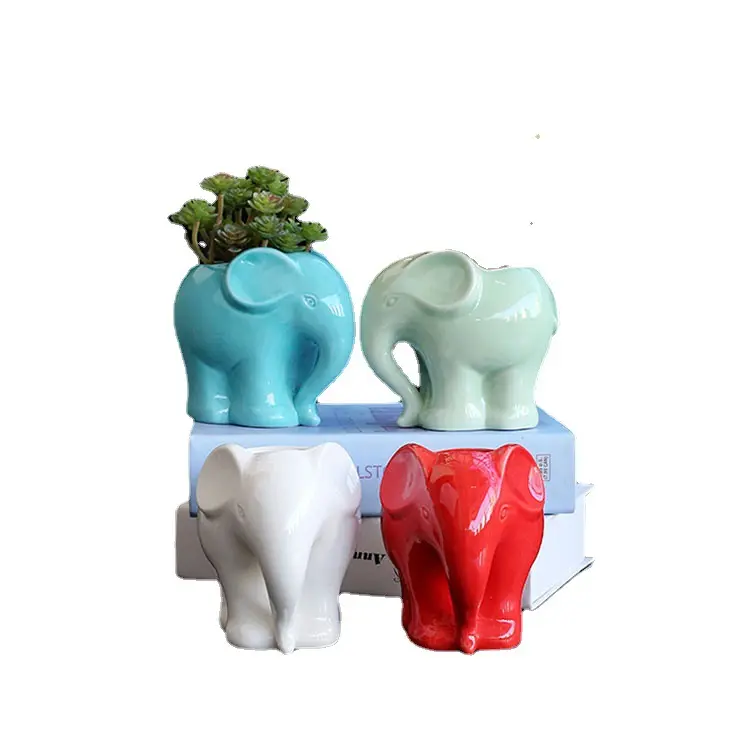 1 A11 Garden Decor Keramik Cartoon Elefant kleine saftige Blumentöpfe Innen büro Schreibtisch Tier Porzellan Garten Pflanzer