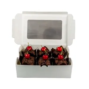 Tragbare weiße Tortenbox mit Fenster Wind-Mousse Geburtstag einfarbige Tortenbox Nachtischverpackungsbox für Kuchen