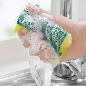 Spons pembersih dapur rumah tangga, spons kain pencuci piring anti gores dapat digunakan kembali