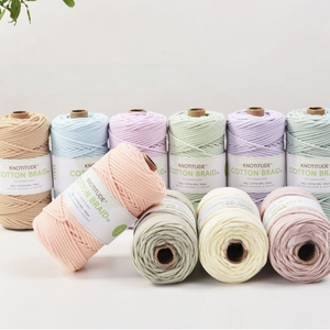 Nuevo kit de tejido DIY de 21 piezas de hilo de chenilla hilado con núcleo de 3 mm, teñido a mano, para tapicería de margaritas pequeñas, cordón para teléfono de 100 m, 100% algodón - Product Image 4