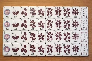 Tuiles de Mahjong Américaines Personnalisées 160 Pièces, Motif Café, Livres et Plantes d'Intérieur, Jeu de Mahjong Style Chaleureux pour Cadeau de Club - Product Image 3