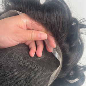 Protesi Capillare Completa in Pizzo per Uomo, Sistema di Sostituzione Capelli Grigi, Parrucca Toupee per Uomini Anziani, Topper Protesico Marrone Scuro Grigio per Uomo - Product Image 3