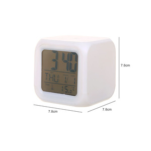 Square <b>Digital</b> Alarm <b>Clock</b> With Date Display And Temperature For Desk Use - Product Image 5