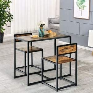 <span class=keywords><strong>Table</strong></span> à manger compacte pour 2 salles de cuisine <span class=keywords><strong>Table</strong></span> à manger peu encombrante avec deux chaises brun foncé petit déjeuner dîner