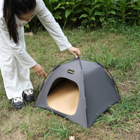Parasol portable pliable pour animaux de compagnie, lit pour chats avec coussins respirants, meubles d'extérieur toutes saisons