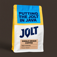 Emballage en plastique à fond plat, sachet en mylar mat en aluminium, sachet de café personnalisé avec valve et fermeture éclair imprimé