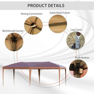 เต็นท์พับได้ขนาด 10' x 19.2' สำหรับงานหนัก ขายดี ทนทาน ใช้กลางแจ้ง กันแดด พร้อมกระเป๋าหิ้ว ทำจากผ้า Oxford - Product Image 5