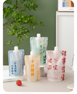 Dùng Một Lần Có Thể Tái Chế Spout Pouch Pet + PE Sữa Đậu Nành Multigrain Cháo Truyền Thống Trung Quốc Y Học Lỏng Đồ Uống Súp Sữa - Product Image 5