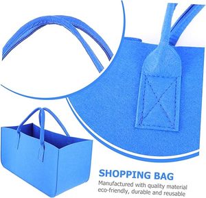 Hot Fashion Eco-Friendly Grocery Storage Supermarket Portable 3mm 4mm 5mm <b>Large</b> Capacity Blue Felt Shopping Bag - Product Image 2