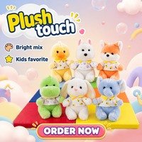 Approvisionnement direct usine : Adorable peluche animale de 24 cm, chemise blanche, col jaune, pour prix de machine à griffes, jeux d'arcade et carnaval
