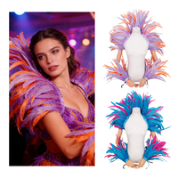 Ensemble de châle en plumes naturelles et manchettes pour costume de ballet, samba, carnaval, showgirl - Vente en gros
