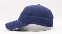 Casquette de baseball en denim vintage de qualité supérieure, directement de l'usine - Casquette Papa en coton délavé et vieilli pour homme avec broderie personnalisée de tigre