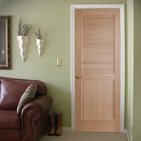 Placage de haute qualité populaire en bois massif salle de bain MDF persienne porte