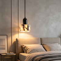 Lustre suspendu LED moderne de luxe en marbre, lampes rondes, pour plafond haut, hôtel, maison, salle à manger, salon, chambre à coucher