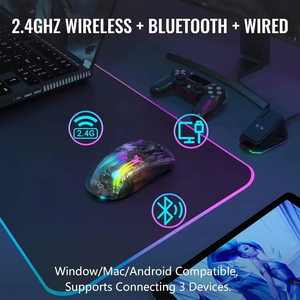 Ratón Inalámbrico para Juegos Attack Shark X2 Pro Tri Mode, Carcasa Transparente, Sensor PAW3212, 4000 DPI, Carga Magnética - Product Image 3