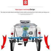 Tricycle à double chaîne transfrontalier DomeRide avec panier, roues de 24 pouces, cadre à suspension souple, adapté aux adultes d'âge moyen et âgés, hommes et femmes