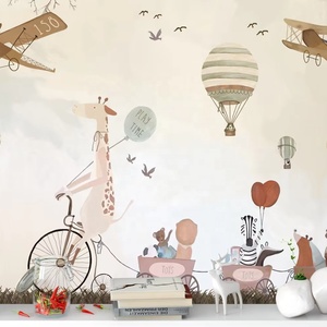 للبيع بالجملة ورق حائط بتصميم جديد لفنون الحائط على شكل حيوان ، ورق حائط لوقت اللعب ، ديكور منزلي ، ديكور جداري لغرف الأطفال - Product Image 1