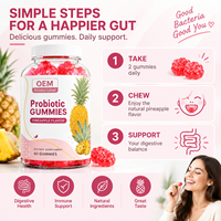 Gummies Probiotiques Saveur Ananas Favorisant l'Équilibre Naturel du pH Soutien Immunitaire pour Femmes 60 Unités 2 Gummies par Jour OEM ODM HALAL