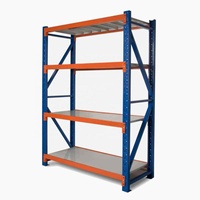 Étagère à palettes robuste à 4 niveaux Entrepôt en métal sans boulon 400kg/couche Étagère réglable à longue portée Étagères de garage