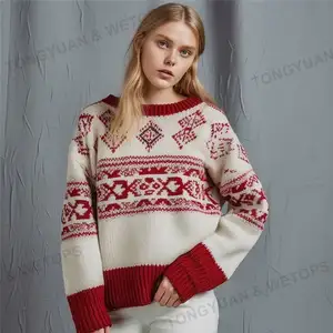 2023 Großhändler Winter Schwarz Grün Marine Rot Grau Hässlicher Weihnachts pullover Neuheit Lustige Süße Schneeflocken Elch Frauen Pullover