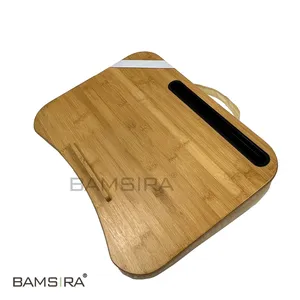 Yeni ürünler fikirler 2022 dizüstü bambu ahşap kontur tur masası pamuk Hopsack yastık