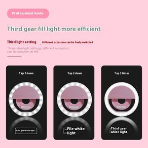 Luce Portatile Ricaricabile RK12 con Clip e Anello Luminoso per Streaming Live, Selfie, Illuminazione per <span class=keywords><strong>Foto</strong></span> e Accessorio per Telefono Cellulare - Product Image 4