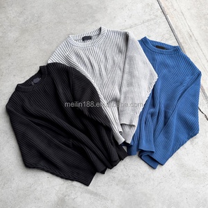 Pull col rond personnalisé avec logo, pull en <span class=keywords><strong>laine</strong></span> vierge à manches longues, pull tricoté en coton pour <span class=keywords><strong>homme</strong></span>, <span class=keywords><strong>chemise</strong></span> à manches longues - Product Image 2