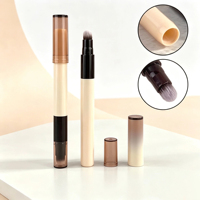 Pinceau de maquillage double embout avec applicateur stylo, pour commande en gros personnalisée, pour fard à paupières, illuminateur, contour, et tube d'emballage cosmétique