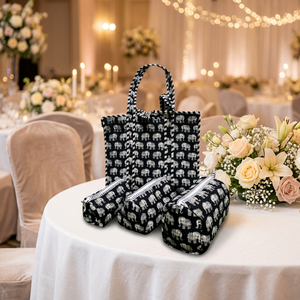 Juego de Bolsas de Mano de Algodón Estampado Vintage al por Mayor, Set de 3 Piezas con Bolsas Cosméticas de Viaje con Cremallera, Juego de Bolsos de Tela Acolchada Ecológicos - Product Image 5