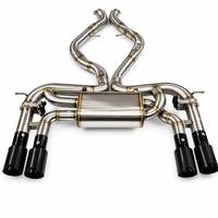 Sistema de Escape Catback de Acero Inoxidable con Silenciador Valvetronic y Puntas Cuádruples de Fibra de Carbono, Compatible con BMW X5M F85 X6M F86